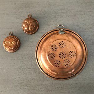 Vintage decorative copper molds 1980's.
